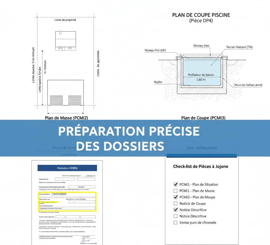 collage 2D exemples modèles plans de masse coupe cerfa pièces urbanisme