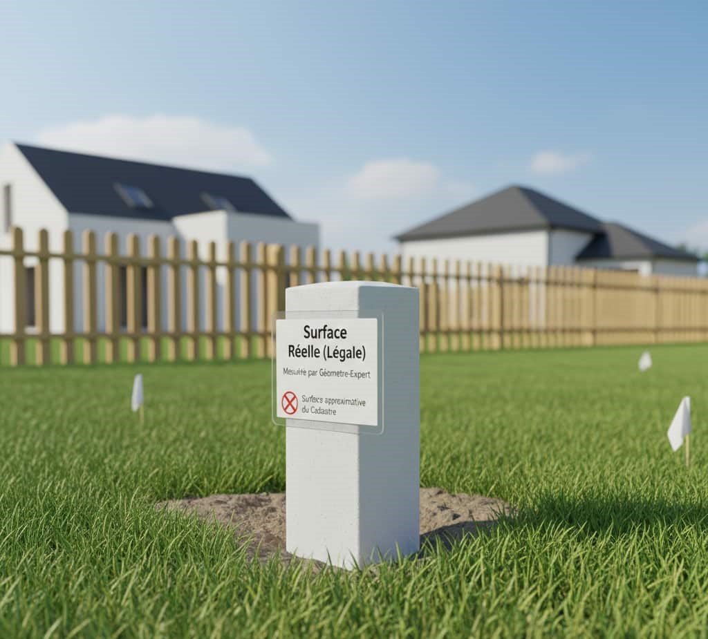 3D borne géomètre surface réelle légale parcelle