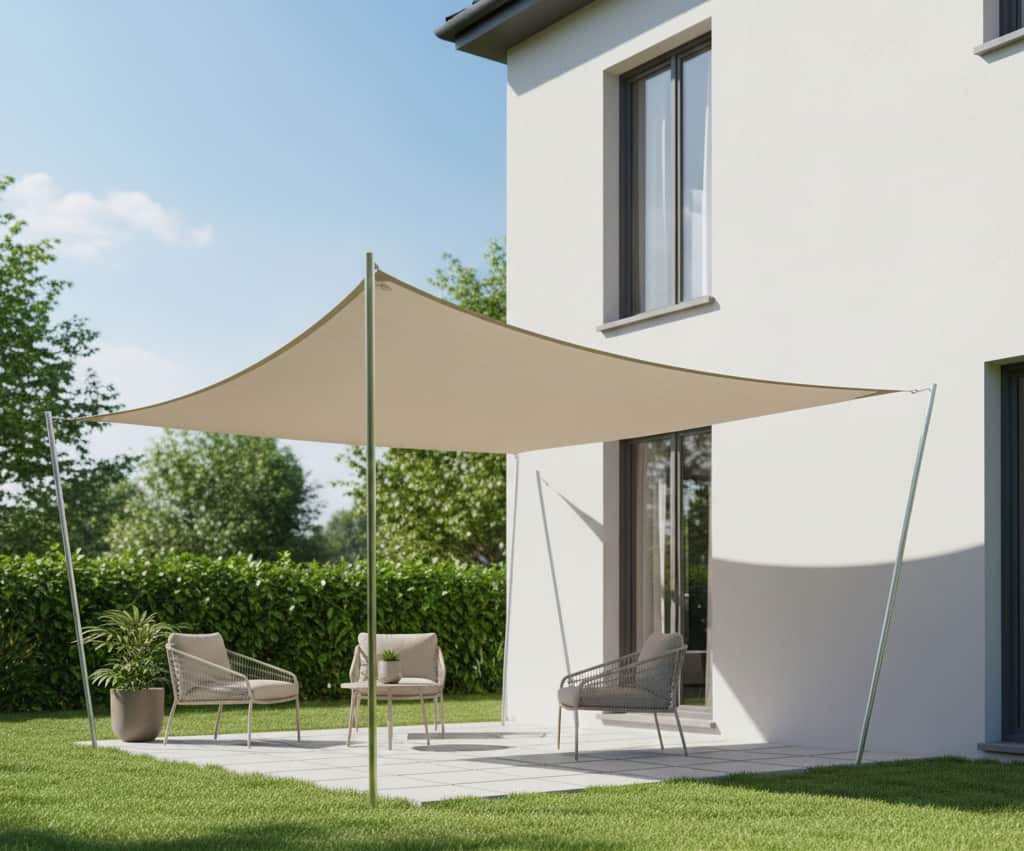 3D voile ombrage installation mobile temporaire dispense autorisation