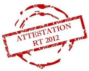 attestation RT 2012