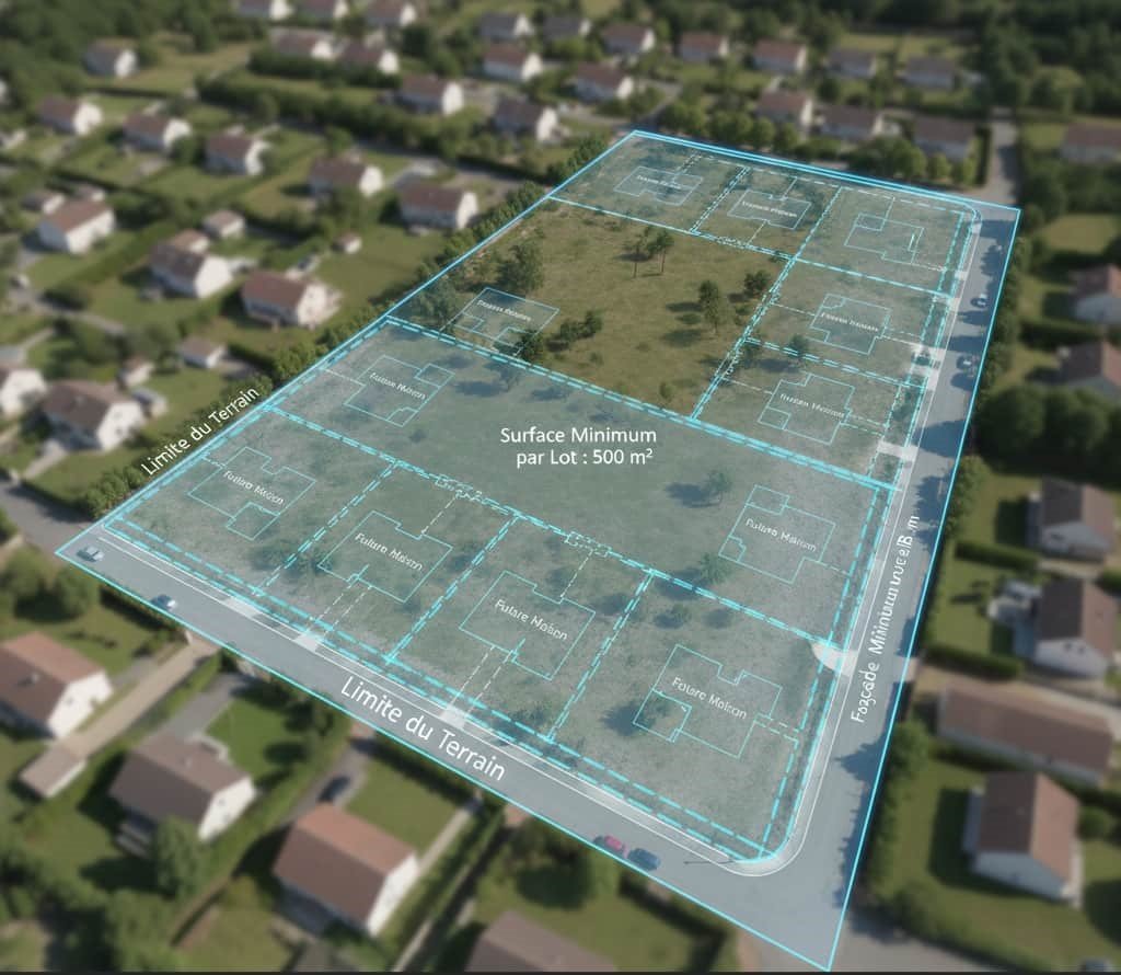 3D faisabilité division parcelle respect règles PLU surface minimale lot constructible