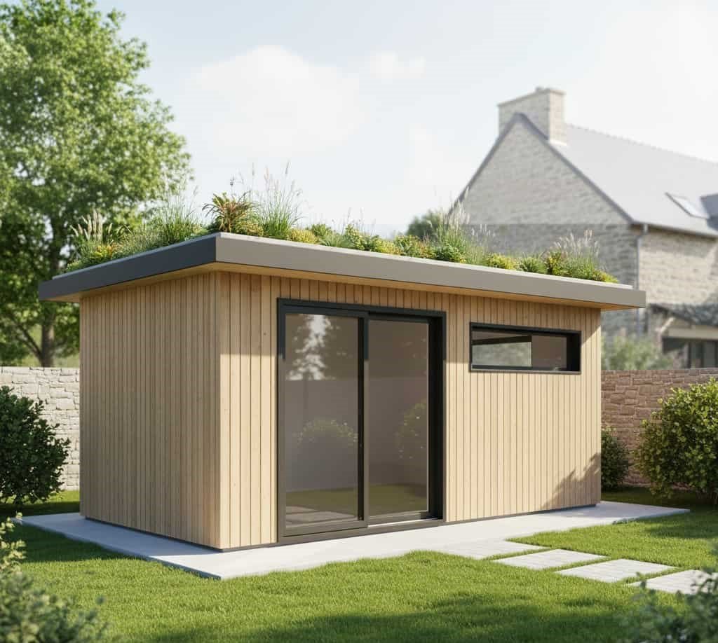 3D abri de jardin toit végétalisé modification aspect extérieur déclaration préalable