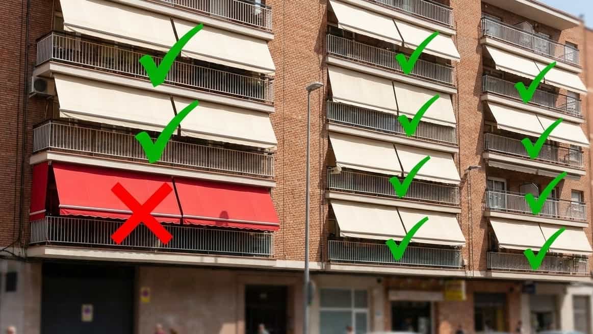 harmonie façade copropriété stores bannes non conformes