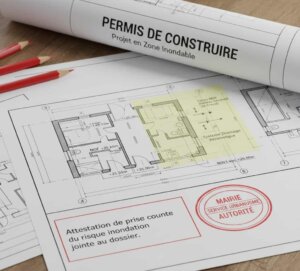 plan permis construire zone inondable cotes NGF ERP
