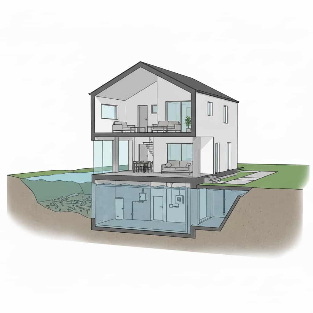 3D coupe maison PPRI prescription cote référence zone refuge