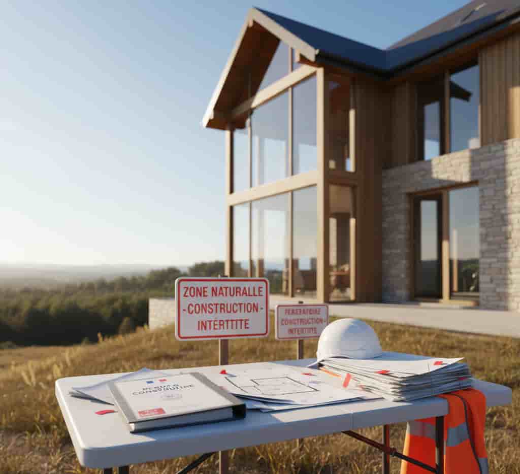 Maison construite dans une zone protégée en Espagne avec avertissements administratifs pour construction illégale