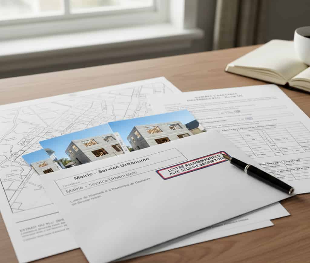 Dossier de mise en demeure pour travaux illégaux prêt à être envoyé à la mairie