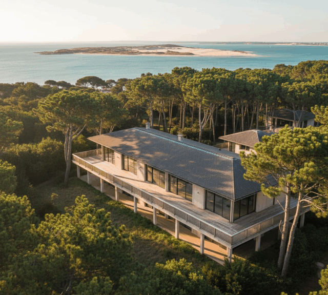 villa de luxe première ligne pyla sur mer vue bassin d'arcachon