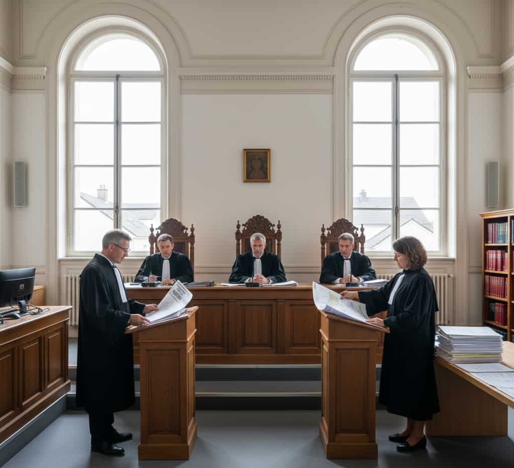 Audience réaliste au tribunal administratif pour un contentieux d’urbanisme avec juges et avocats