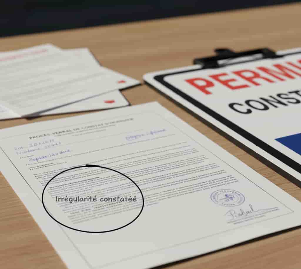 Procès‑verbal de constat d’huissier de justice pour preuve d’affichage de permis de construire