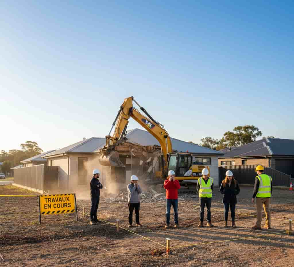 Démolition partielle d’une maison en Australie empiétant sur le terrain du voisin après une erreur d’implantation
