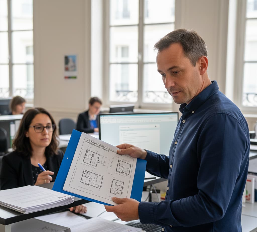 Dépôt de dossier en mairie pour déclaration préalable ou permis de construire afin d’aménager une cave en pièce habitable.