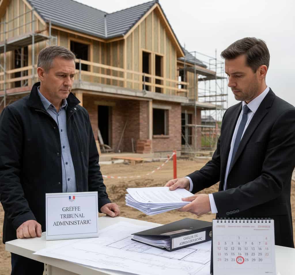 Proprietaire déposant une requête de référé suspension au tribunal administratif pour arrêter les travaux du voisin