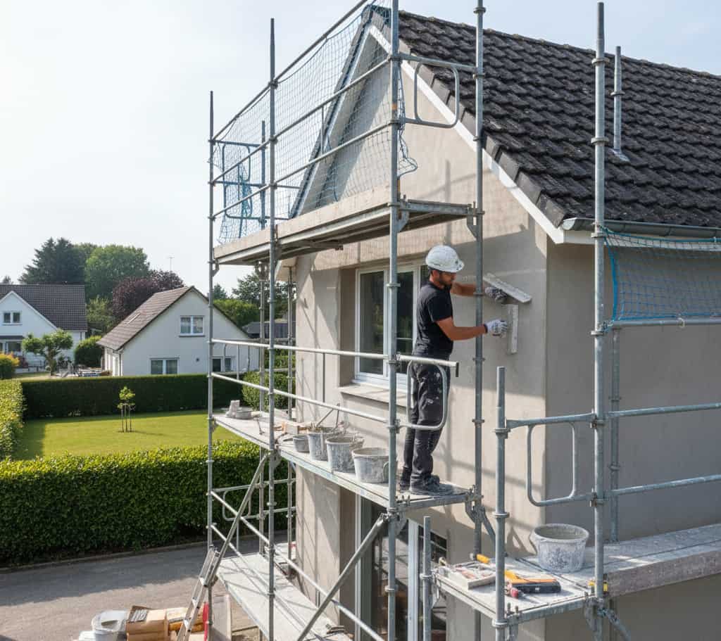 Travaux d’enduit de façade nécessitant une déclaration préalable d’urbanisme.