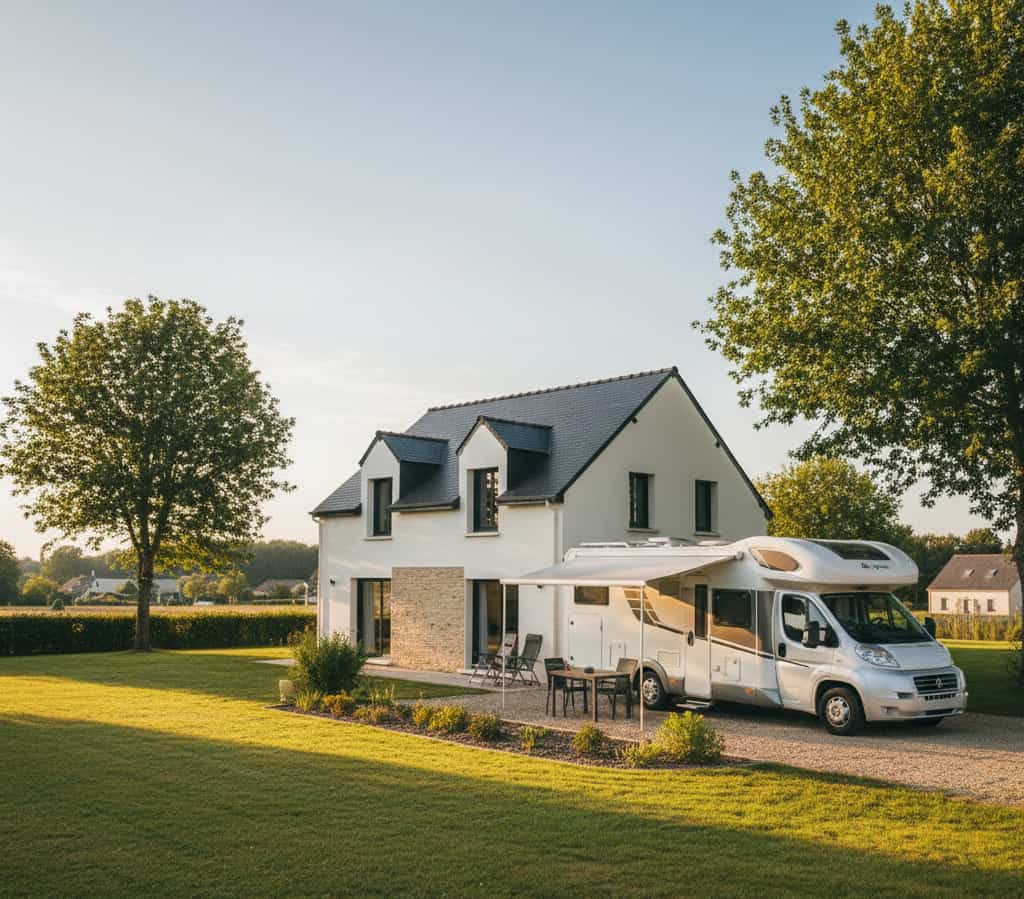 Stationnement légal d’un camping-car sur terrain privé en France près d’une maison individuelle