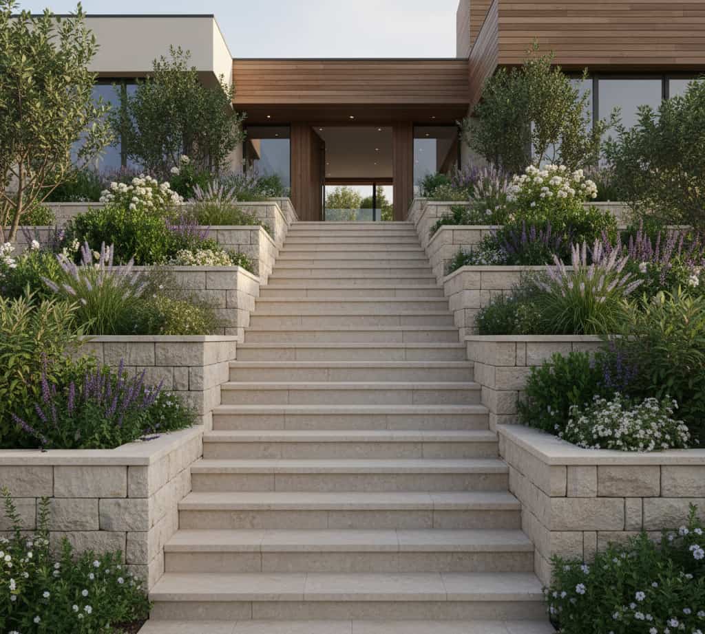 Escalier extérieur monumental soumis à permis de construire en raison de son emprise au sol