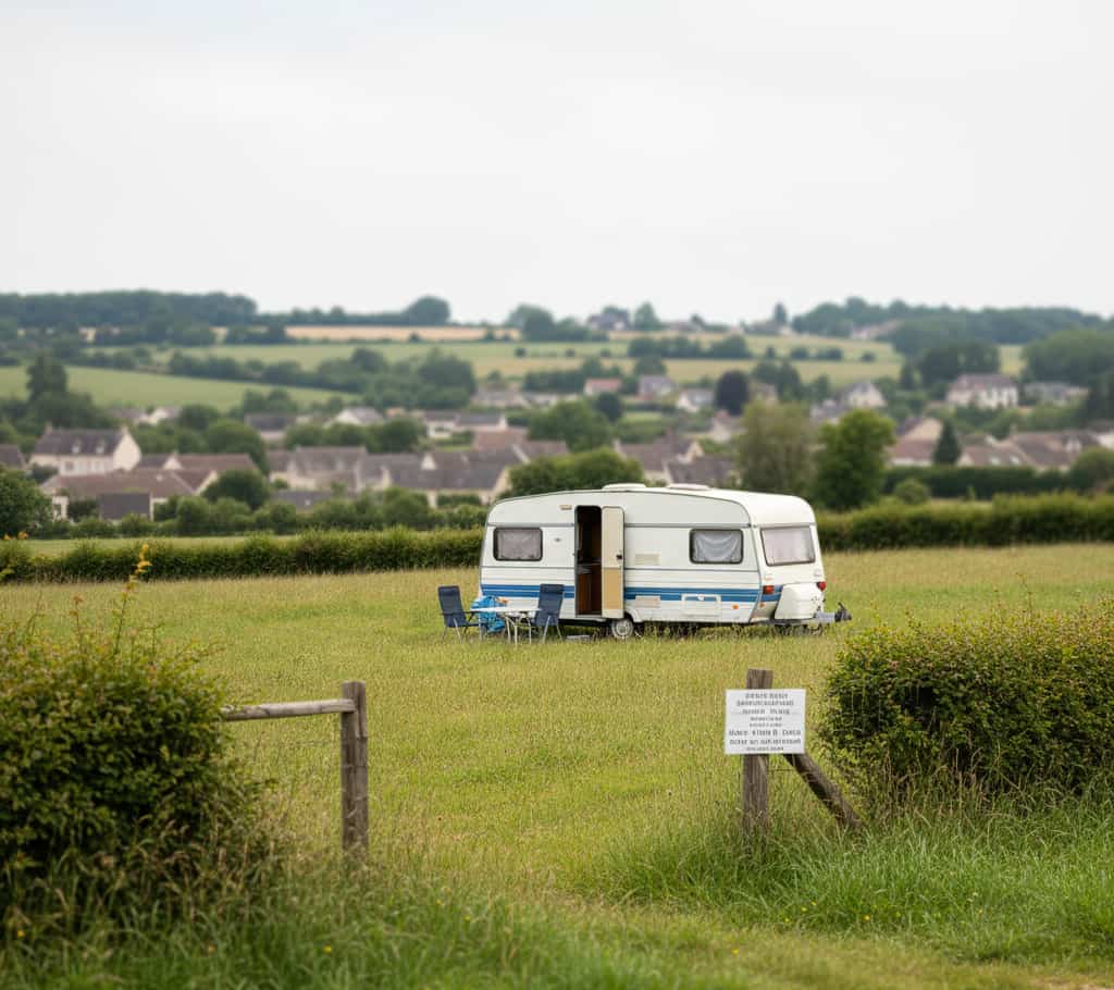 Installation temporaire d’une caravane sur terrain privé avec réglementation d’urbanisme en France
