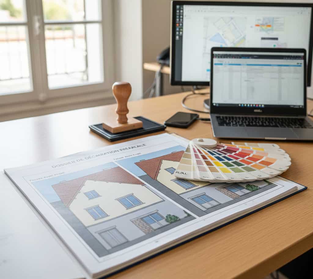 Dossier de déclaration préalable pour changement d’enduit et de couleur de façade.