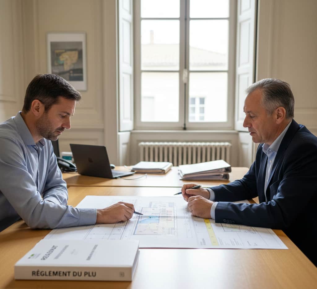 Demande de dérogation urbanisme déposée en mairie avec plans de permis de construire