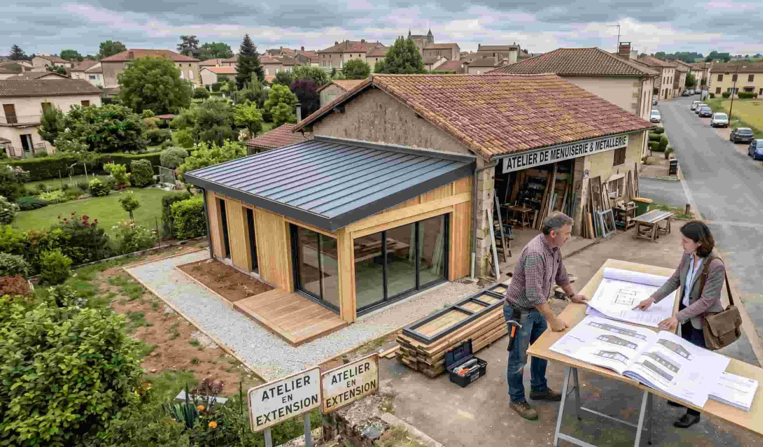 Déclaration préalable pour extension de local artisanal inférieur à 40 m²