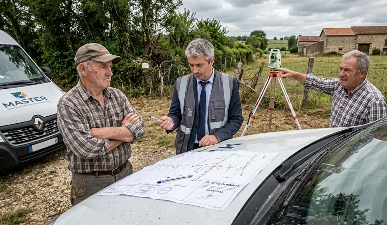 Refus de signature d'un procès-verbal de bornage amiable entre voisins.