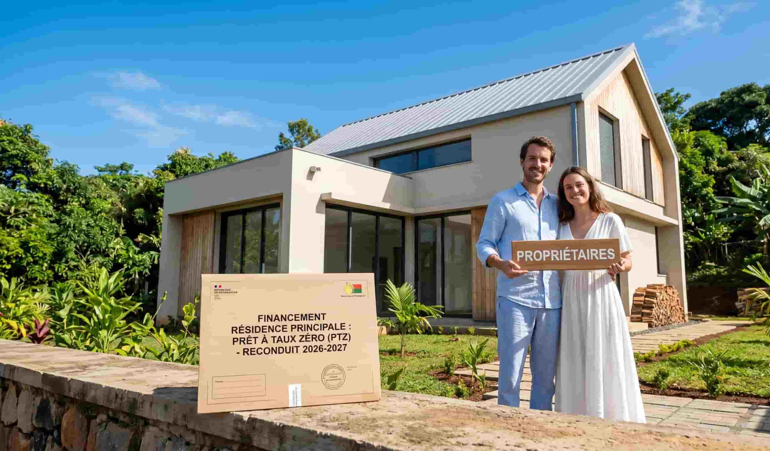 Maison neuve individuelle financée par le Prêt à Taux Zéro (PTZ) en 2026.