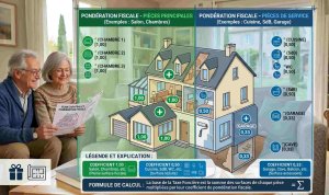 Coefficients de pondération par type de pièce pour le calcul de la valeur locative cadastrale.