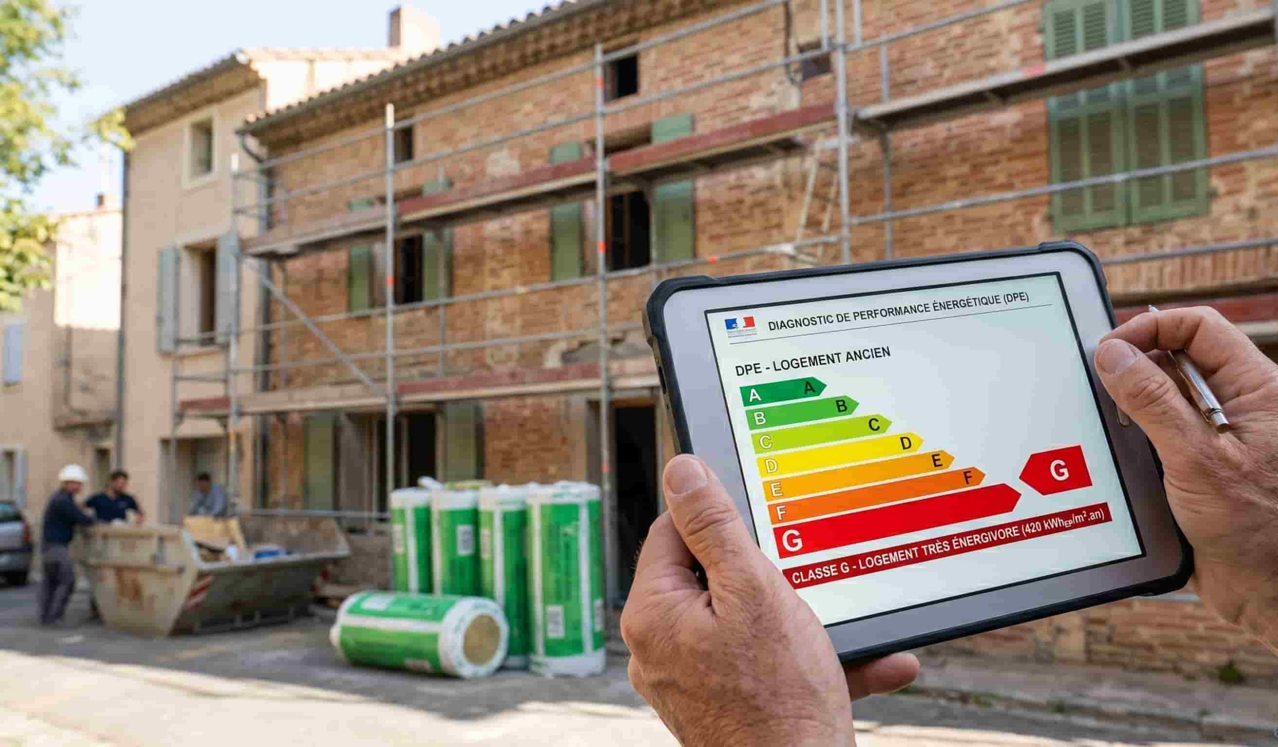 Audit énergétique obligatoire et rénovation d'une passoire thermique classée G pour mise en conformité loi Climat.