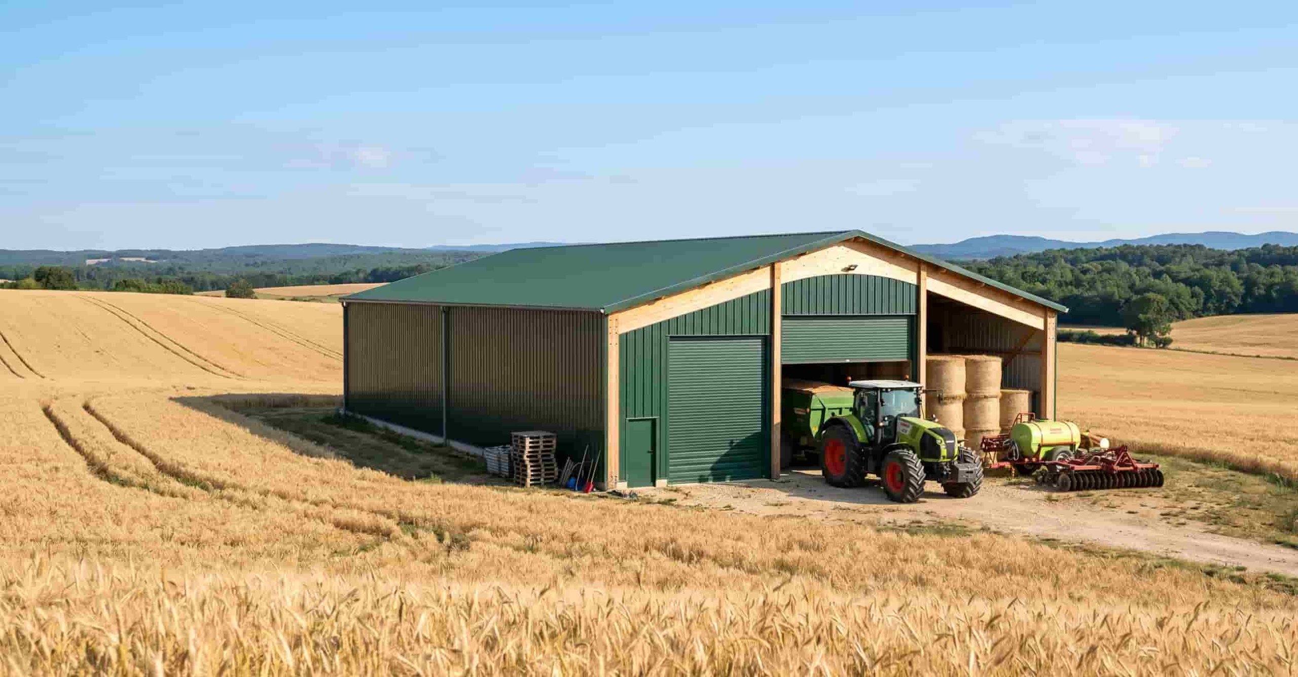 Hangar agricole construit hors zone urbanisée en commune RNU selon l'exception de l'article L111-4 du Code de l'urbanisme.