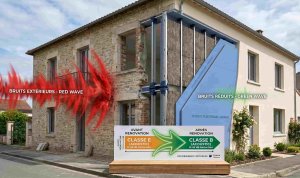 Mesure de l'isolement acoustique DnT,A in situ après travaux d'isolation phonique.