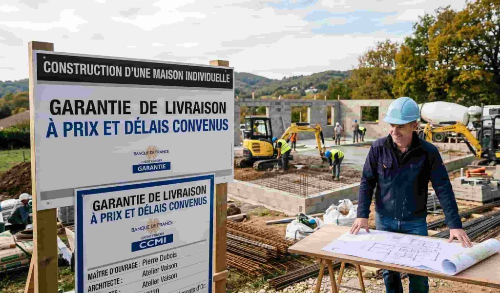 Chantier sous garantie de livraison CCMI protégeant contre la défaillance du constructeur.