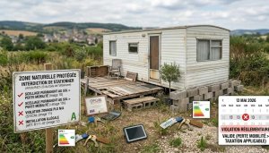 Camping-car ou mobil-home sur terrain non constructible : à quel moment bascule-t-on dans l&rsquo;infraction ?