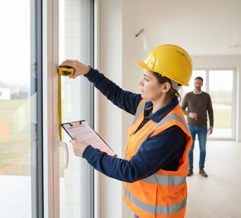 Inspection du logement lors de la réception des travaux avec un expert bâtiment