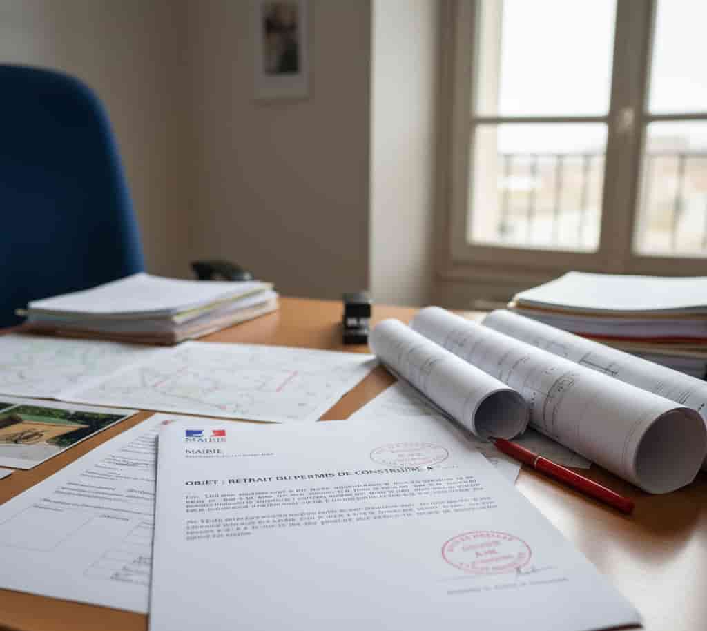 Notification de retrait d’un permis de construire envoyée par la mairie